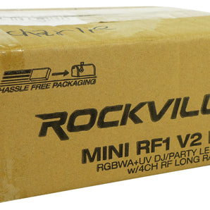 Rockville MINI RF1 V2 Black RGBWA+UV DJ/Party LED Wash Light+4-Channel RF Remote
