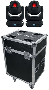 (2) Intimidator Spot 375ZX Moving Heads + RMH2C Transport Case Bundle