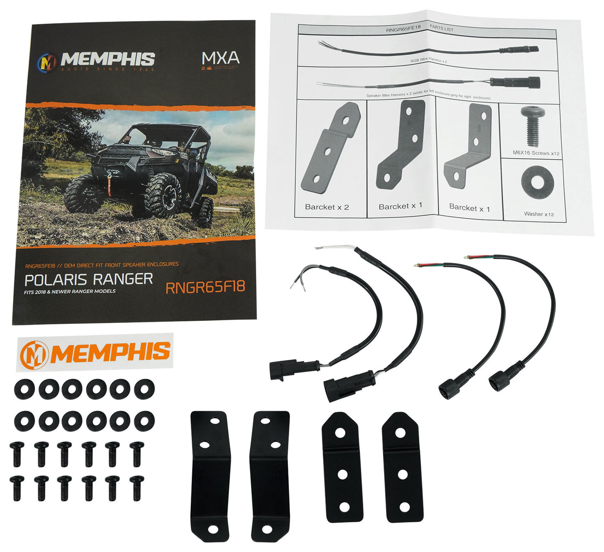 Pair Memphis Audio RNGR65FE18 75w RMS LED Speaker Pods For 2018+ Polaris Ranger