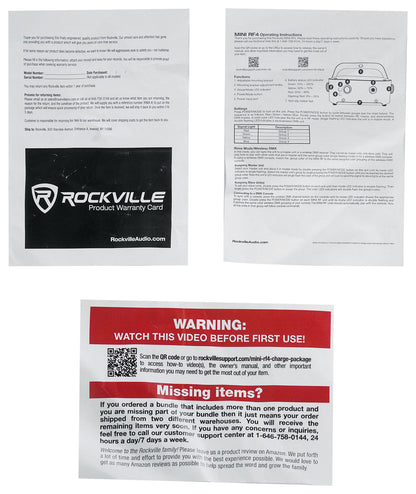 Rockville MINI RF4 CHARGE PACKAGE 8 Battery DJ Lights+Case+Remotes+Wireless DMX