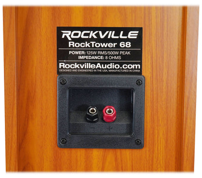 (1) Rockville RockTower 68C Classic Home Audio Tower Speaker Passive 8 Ohm
