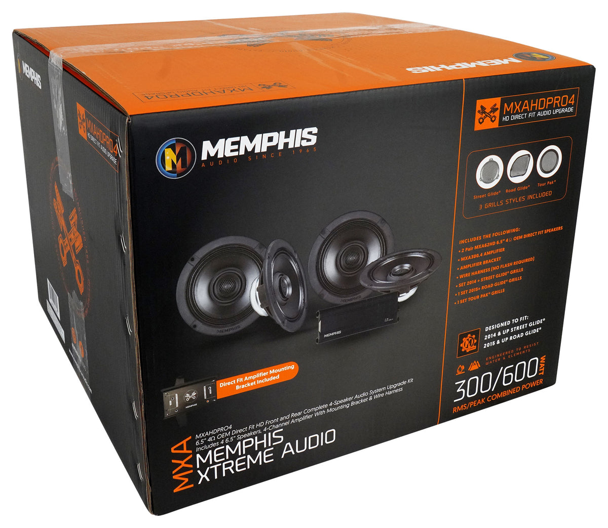 Memphis MXAHDPRO4 2014/2015+up Street/Road Glide Harley Davidson (4) Speaker Kit