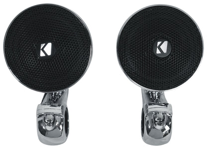(2) Kicker 47PSM34 3" 100w PSM Motorcycle/ATV Handlebar Speakers in Chrome PSM34