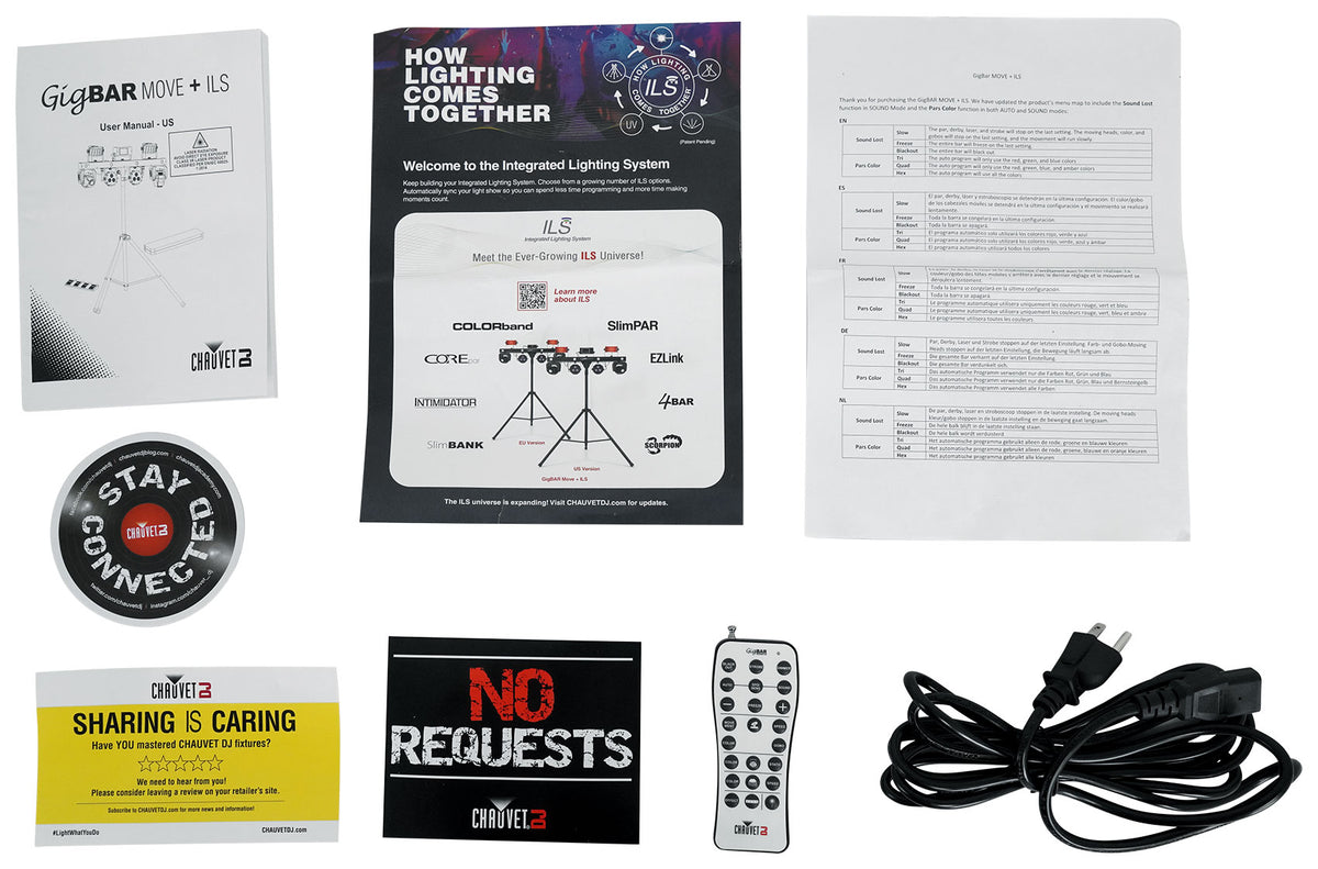 Chauvet DJ GigBAR MOVE + ILS Lighting System w/ Tripod+Footswitch+Remote+Bags.