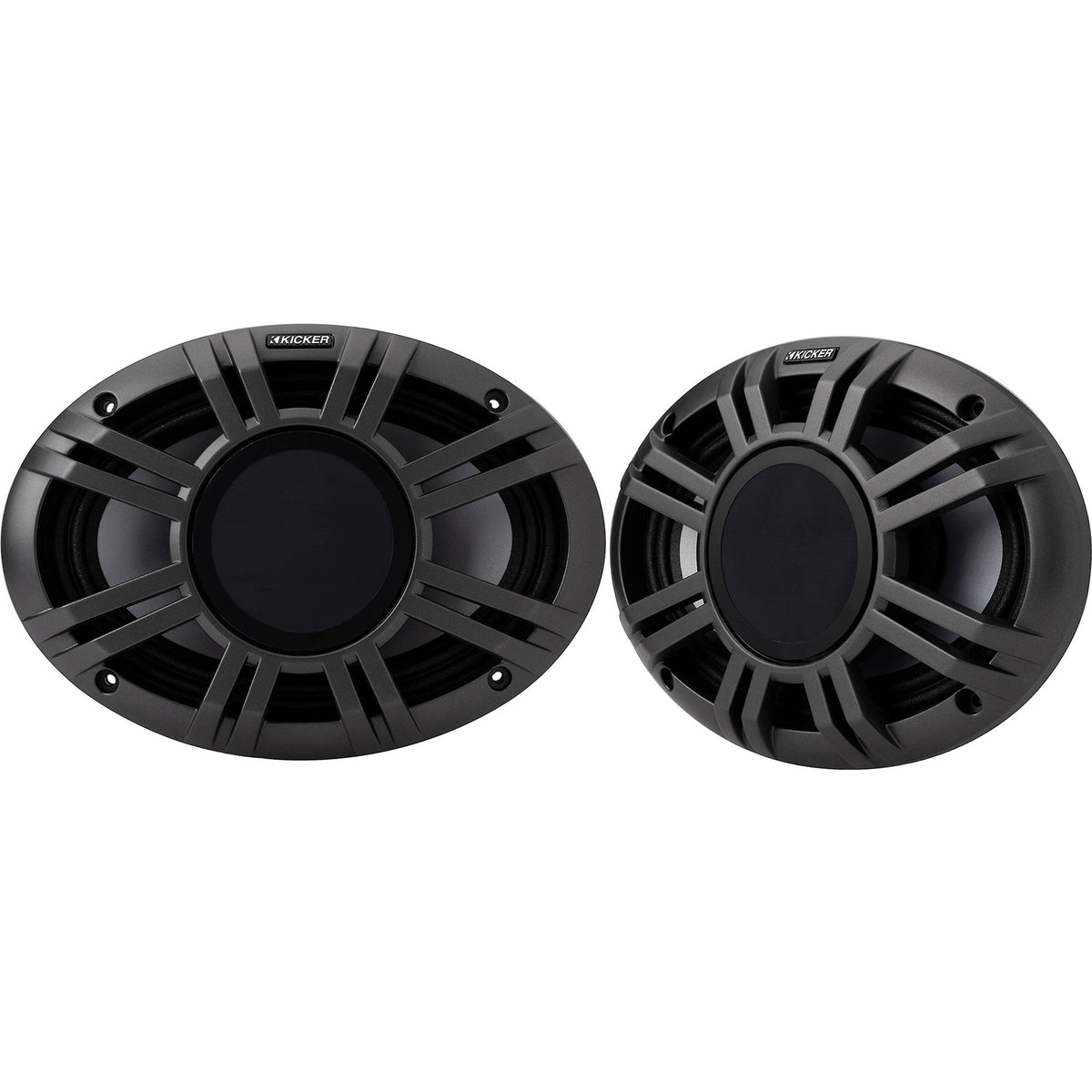 Pair Kicker 48KMXL694 300 Watt 6x9" Marine Boat Horn Loaded Speakers w/LED KMXL69