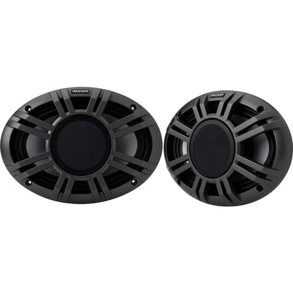 Pair Kicker 48KMXL694 300 Watt 6x9" Marine Boat Horn Loaded Speakers w/LED KMXL69