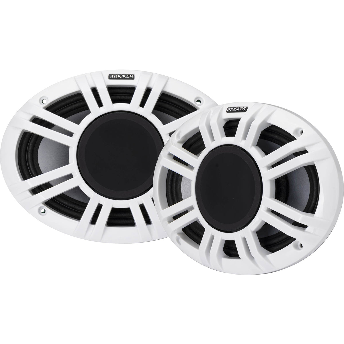 Pair Kicker 48KMXL694 300 Watt 6x9" Marine Boat Horn Loaded Speakers w/LED KMXL69