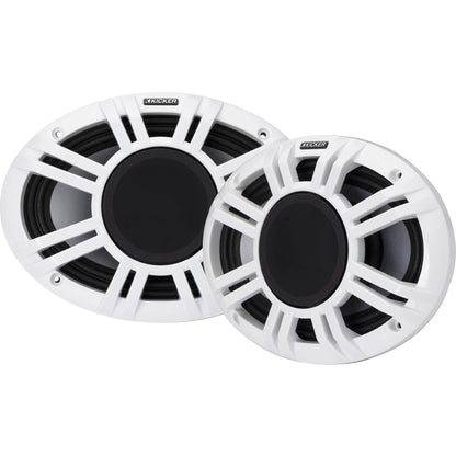 Pair Kicker 48KMXL694 300 Watt 6x9" Marine Boat Horn Loaded Speakers w/LED KMXL69
