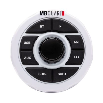 MB QUART GMR1.5S2W Marine Gauge Receiver w/ Bluetooth+(2) White 6.5" Speakers