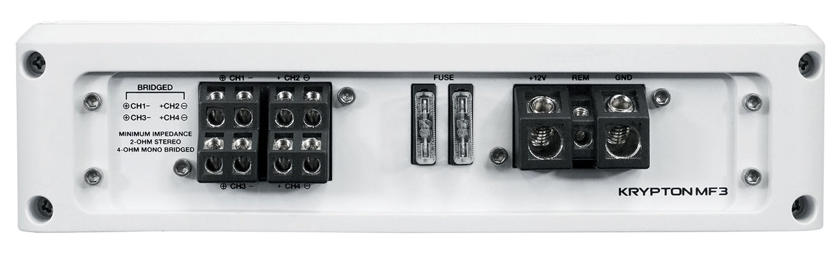 Rockville KRYPTON MF3 1600w Peak 4 Channel Marine Amplifier Boat Amp in White
