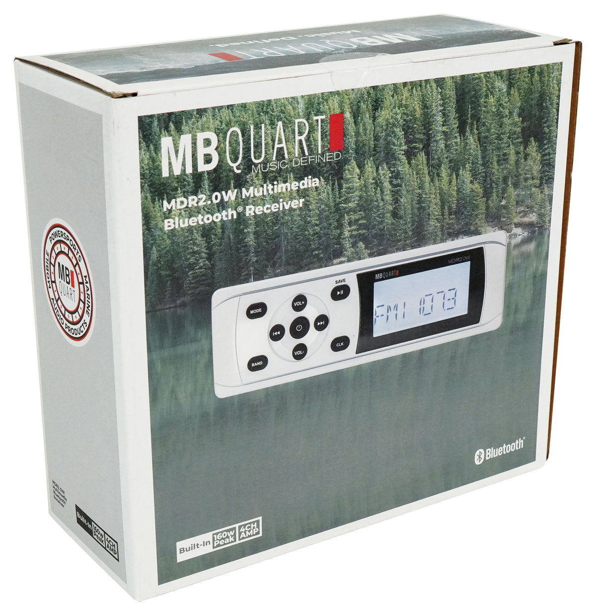 MB Quart MDR2.0W Marine Boat AM/FM Receiver w/Bluetooth/USB/RCA in White