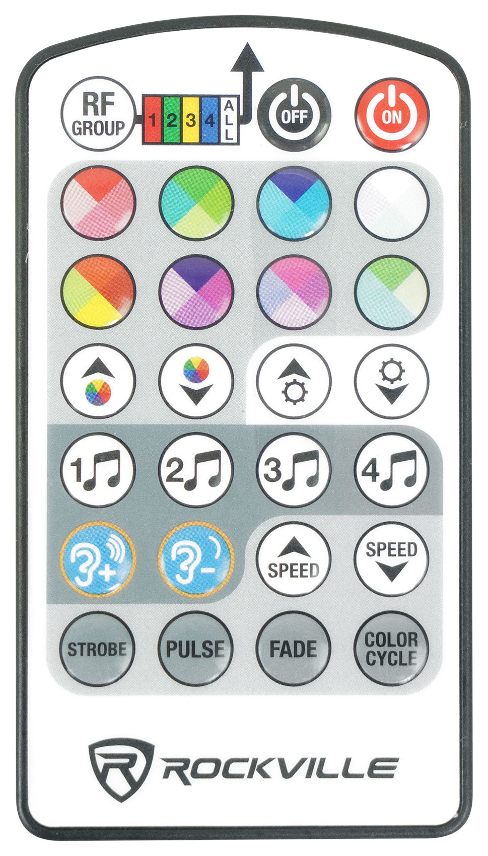Rockville MINI RF4 Compact RGBWA+UV DJ/Party LED Par Wash Up Light+4ch RF Remote