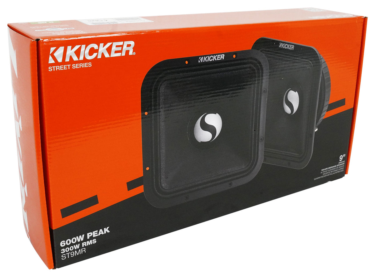 Pair Kicker ST9MR 9" Street Series Square Mid-Range Speakers 4-ohm 49ST9MR4