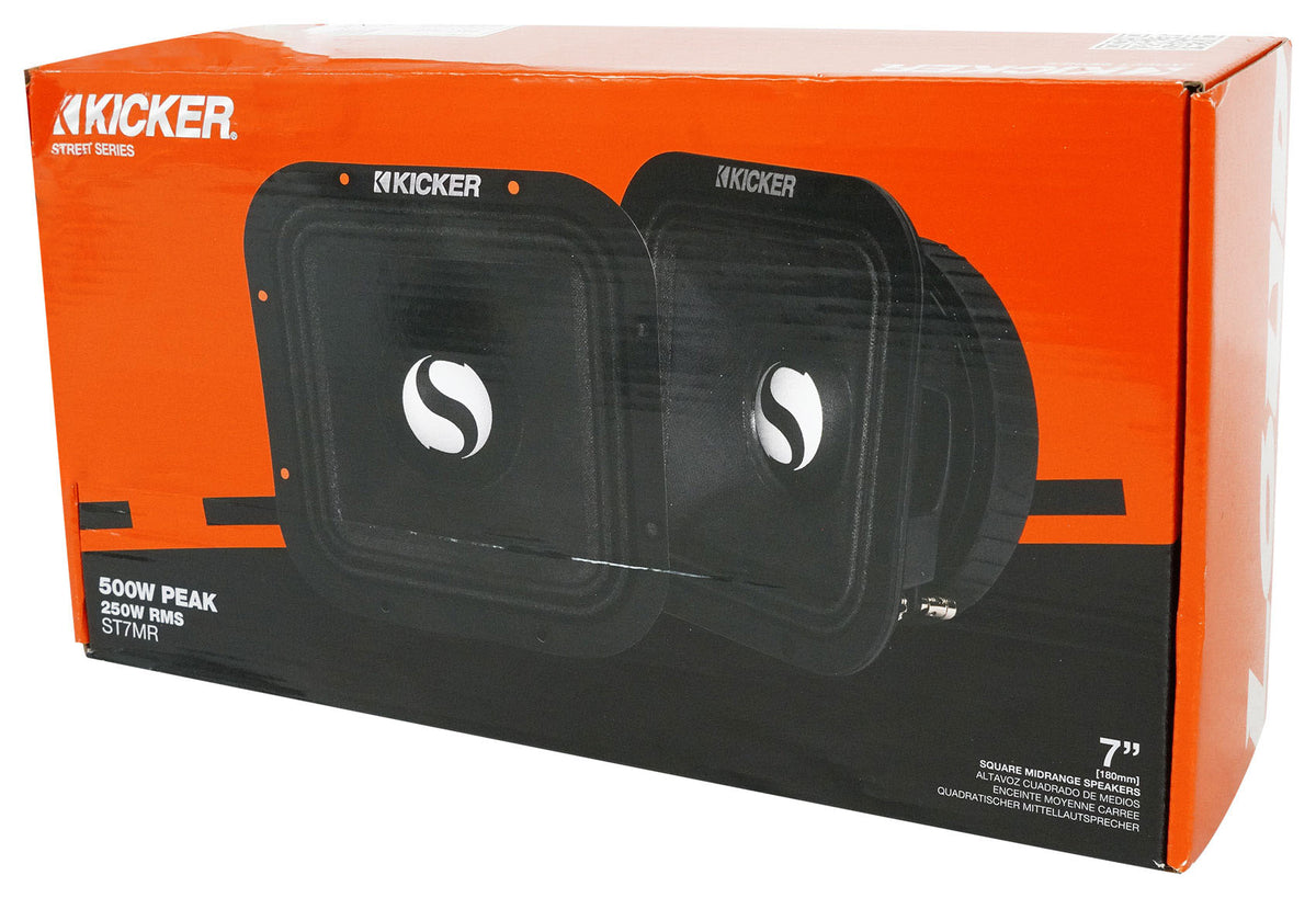 Pair Kicker ST7MR 7" Street Series Square Mid-Range Speakers 8-ohm 49ST7MR8