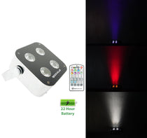 Rockville MINI RF4 Compact RGBWA+UV DJ/Party LED Par Wash Up Light+4ch RF Remote
