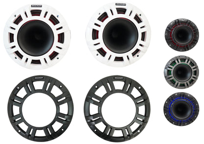Pair Kicker 48KMXL654 300 Watt 6.5" Marine Boat Horn Loaded Speakers w/LED KMXL65