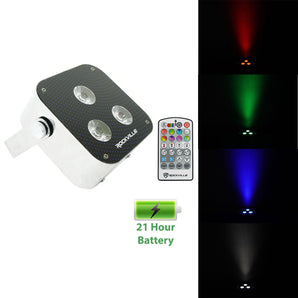 (10) Rockville MINI RF3 RGBWA+UV DMX DJ/Party LED Wash Lights+4-Ch RF Par Remote