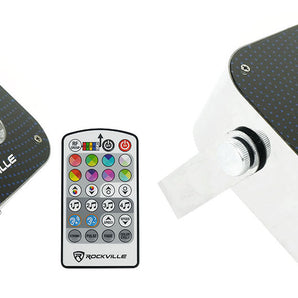 (2) Rockville MINI RF3 RGBWA+UV DMX DJ/Party LED Wash Lights+4-Ch. RF Par Remote