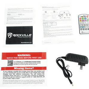 2 Rockville MINI RF4 Black RGBWA+UV DJ/Party LED Wash Lights+4-Ch. RF Par Remote