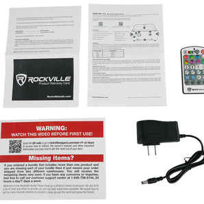 (6) Rockville Mini RF1 V2 Black RGBWA+UV DJ/Party LED Wash Lights+4-Ch RF Remote