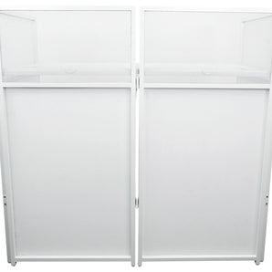 Rockville Rockbooth XL White Event Booth DJ Facade w/Built in Table+Bag+Scrims