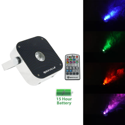 (2) Mini RF1 V2 RGBWA+UV DMX DJ/Party LED Wash Lights+4-Ch RF Remote