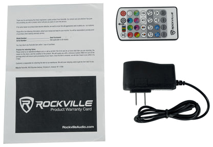(5) Mini RF1 V2 RGBWA+UV DMX DJ/Party LED Wash Lights + 4-Ch RF Remote