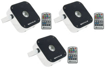 (3) Mini RF1 V2 RGBWA+UV DMX DJ/Party LED Wash Lights + 4-Ch RF Remote