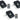 (3) Rockville Mini RF1 V2 RGBWA+UV DMX DJ/Party LED Wash Lights+4-Ch RF Remote
