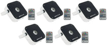 (5) Mini RF1 V2 RGBWA+UV DMX DJ/Party LED Wash Lights + 4-Ch RF Remote