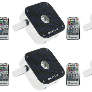 (6) Rockville Mini RF1 V2 RGBWA+UV DMX DJ/Party LED Wash Lights+4-Ch RF Remote