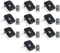 (10) Mini RF1 V2 RGBWA+UV DJ/Party LED Wash Lights with 4-Channel RF Remote