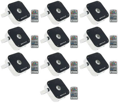 (10) Mini RF1 V2 RGBWA+UV DJ/Party LED Wash Lights with 4-Channel RF Remote