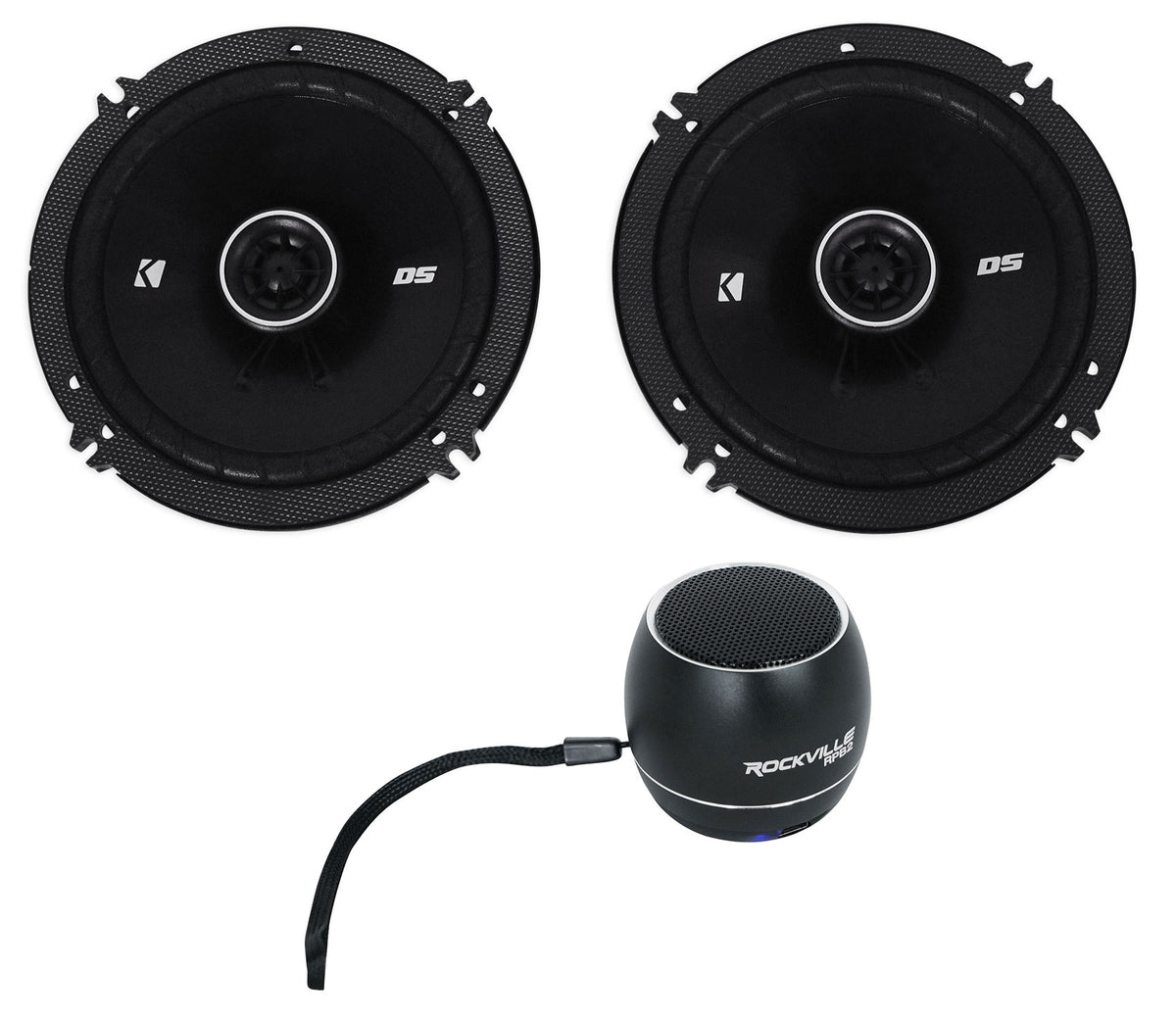 DSC650 6.5" Car Speakers + Portable Bluetooth Speaker Bundle