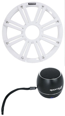 45KMG12W White LED Grille with Rockville RPB2 Bluetooth Speaker
