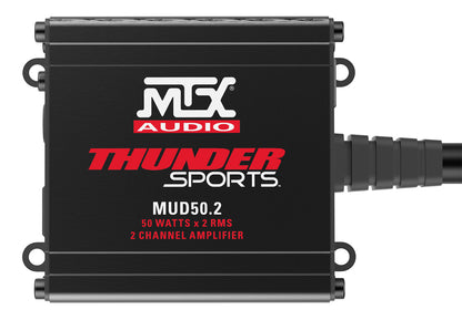 MTX MUD50.2 100 Watt RMS 2-Channel Amplifier ATV/UTV+Portable Bluetooth Speaker
