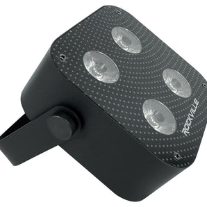 Rockville MINI RF4 Black RGBWA+UV DJ/Party LED Par Wash Up Light+4 Ch. RF Remote