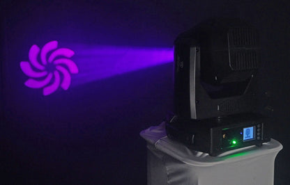 (2) ROCK SPOT 260W Moving Head Spot Lights + White Totem/TV Stands