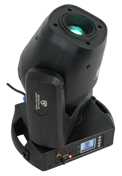 (2) ROCK SPOT 260W Moving Head Spot Lights + White Totem/TV Stands
