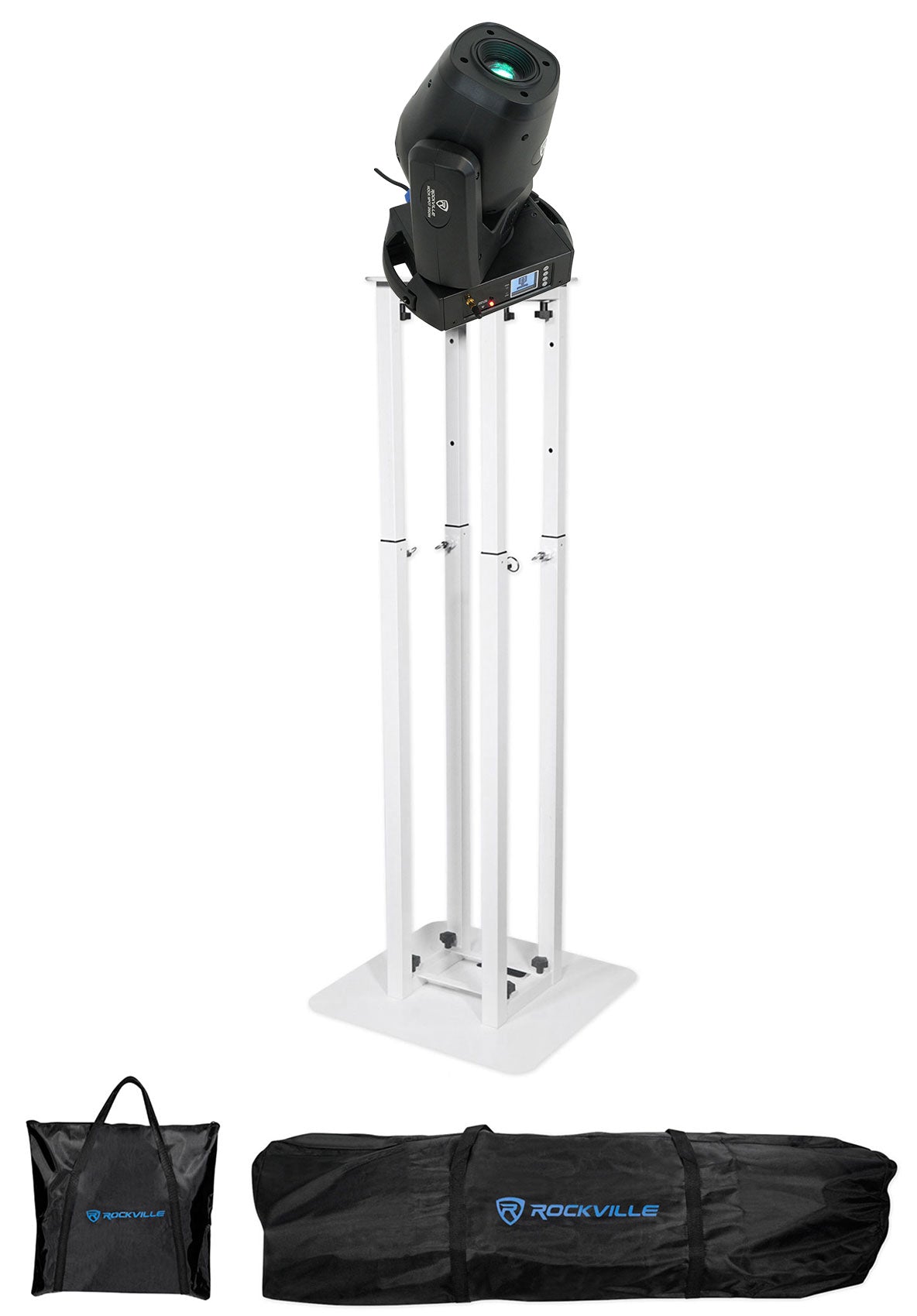 ROCK SPOT 260W DJ Moving Head Spot/Gobo Light+8 ft. White Totem Stand