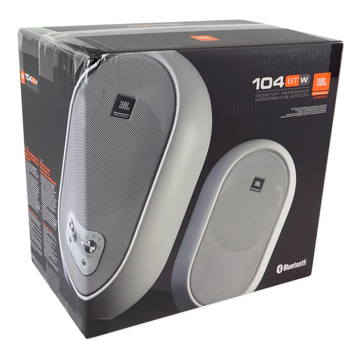 2) JBL 104SET-BTW Active Studio Reference Monitors w/Bluetooth+Adjustable Stands