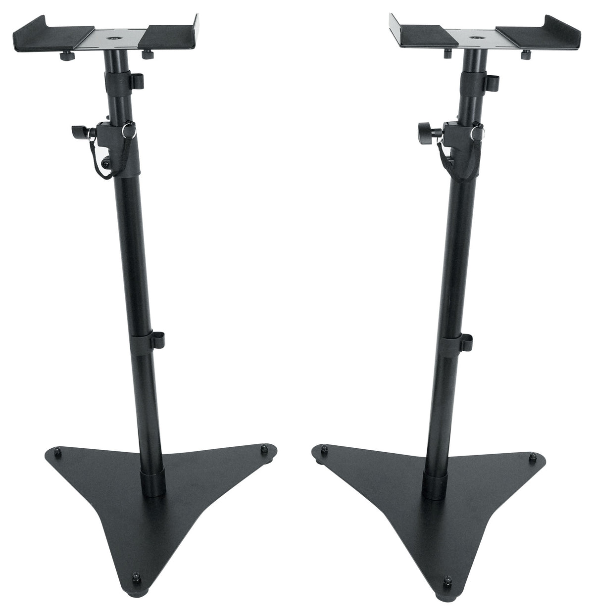 (2) APM5B 5.25" 250W Powered Studio Monitor Speakers + Adjustable Stands