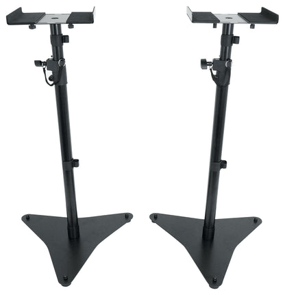 (2) APM5B 5.25" 250W Powered Studio Monitor Speakers + Adjustable Stands