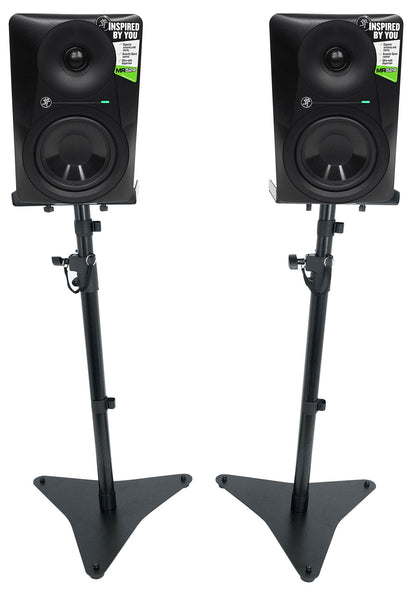 (2) Mackie MR524 5” 50w Powered Studio Monitors Speakers+Adjustable Stands