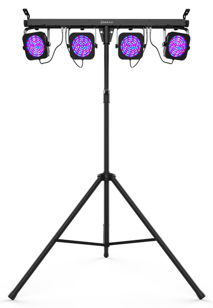 Chauvet DJ 4BAR ILS Wash Lighting System w/(4) Par Lights+Tripod+Footswitch+Bag