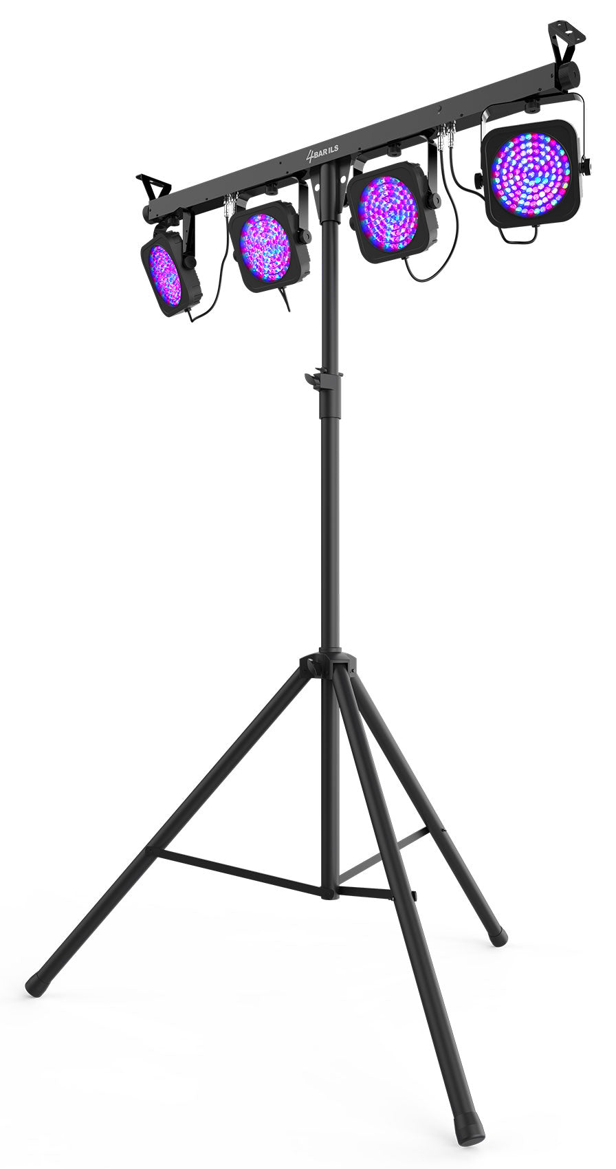 Chauvet DJ 4BAR ILS Wash Lighting System w/(4) Par Lights+Tripod+Footswitch+Bag