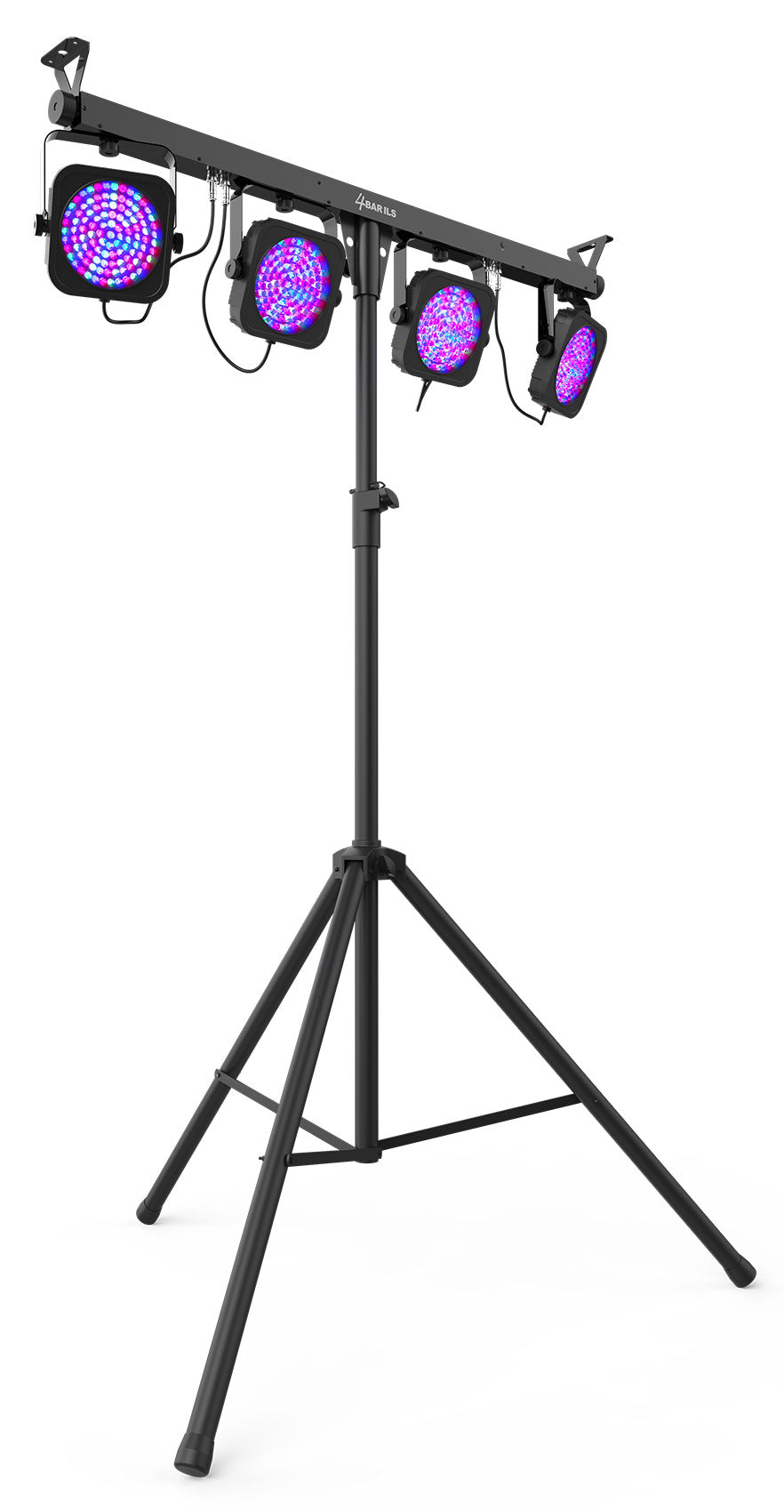 Chauvet DJ 4BAR ILS Wash Lighting System w/(4) Par Lights+Tripod+Footswitch+Bag