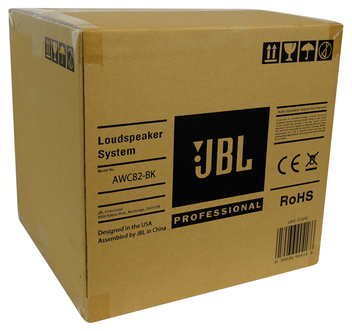 JBL AWC82-BK 8" 200w Black Indoor/Outdoor 70V Surface Mount Commercial Speaker