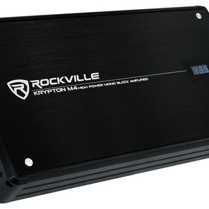 Rockville Krypton M4 6000w Peak/1500w RMS Mono 1 Ohm Car Amplifier Amp+Remote