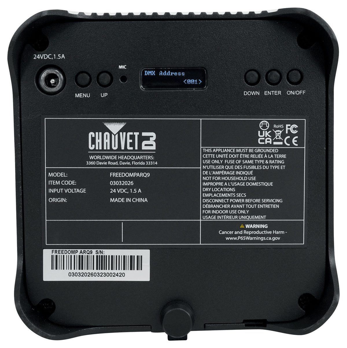 Chauvet DJ Freedom Par Q9 RGBA LED Wireless DMX Battery Par Can Wash Up-light